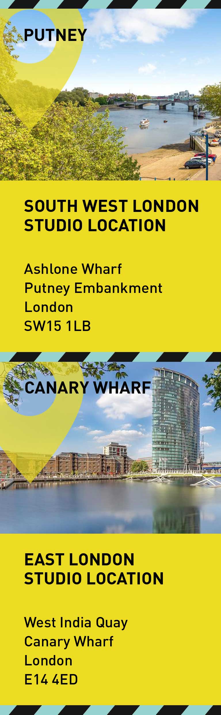 South East London and East London Studio Addressess